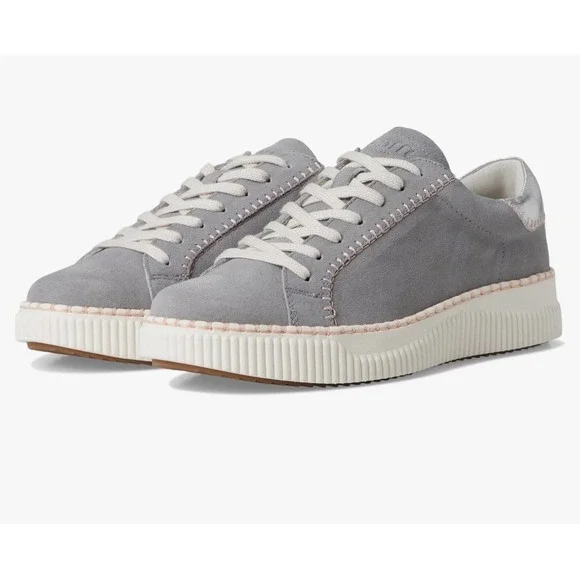 Sofft Sneaker‎ Womens 6 EU 37 Frazier Chambray Silver Gray Suede New - Picture 6 of 11